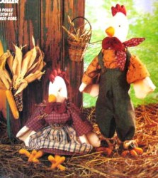 5927 754 21'' ROOSTER, HEN DOLLS,CLOTHES PATTERN